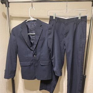Chaps Navy Pinstripe Suit Boys 10R